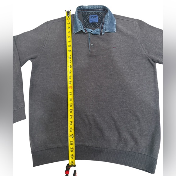 Y2K Men's Charcoal‎ Long Sleeve Polo Shirt - Picture 3 of 5